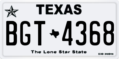 TX license plate BGT4368