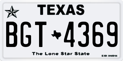 TX license plate BGT4369
