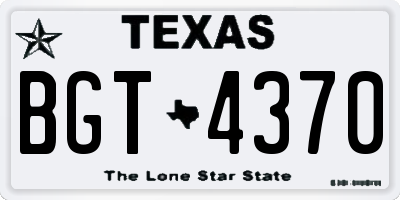 TX license plate BGT4370