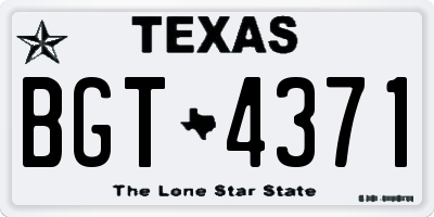 TX license plate BGT4371