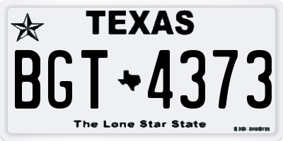 TX license plate BGT4373