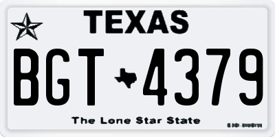 TX license plate BGT4379