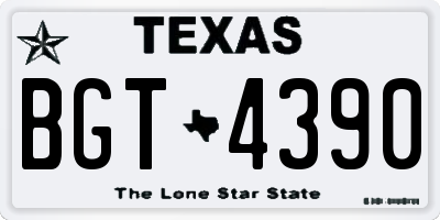 TX license plate BGT4390