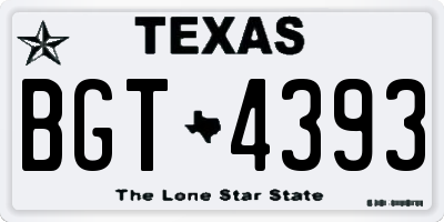 TX license plate BGT4393