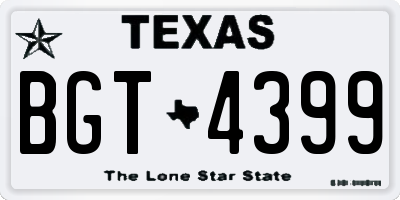 TX license plate BGT4399