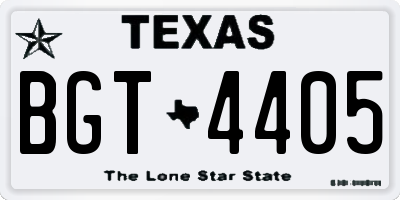 TX license plate BGT4405