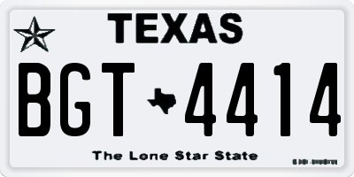 TX license plate BGT4414