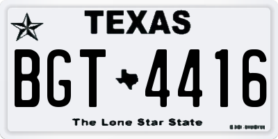 TX license plate BGT4416
