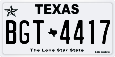 TX license plate BGT4417