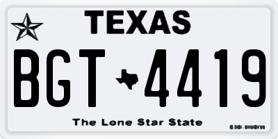 TX license plate BGT4419