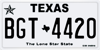 TX license plate BGT4420