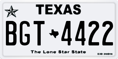 TX license plate BGT4422