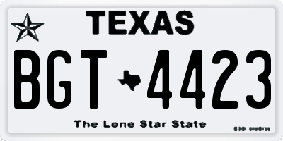 TX license plate BGT4423
