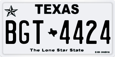 TX license plate BGT4424