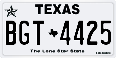 TX license plate BGT4425