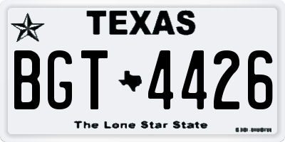 TX license plate BGT4426