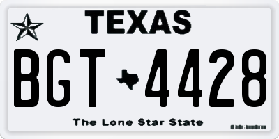 TX license plate BGT4428