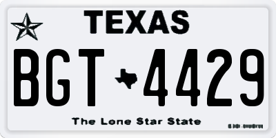 TX license plate BGT4429
