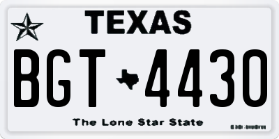 TX license plate BGT4430