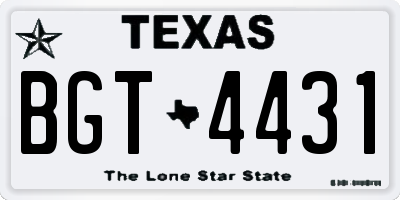 TX license plate BGT4431