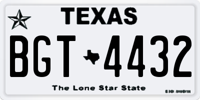 TX license plate BGT4432