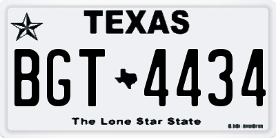 TX license plate BGT4434