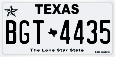 TX license plate BGT4435