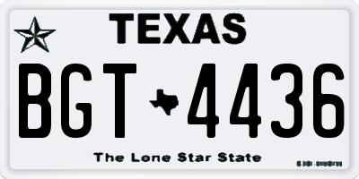 TX license plate BGT4436