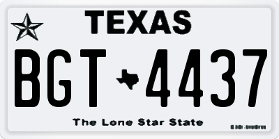 TX license plate BGT4437