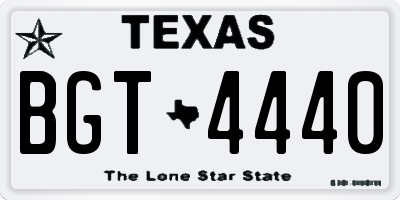 TX license plate BGT4440