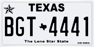 TX license plate BGT4441