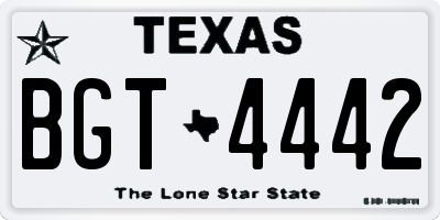 TX license plate BGT4442