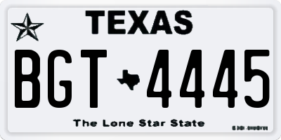 TX license plate BGT4445