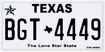 TX license plate BGT4449