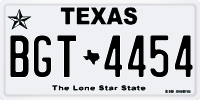 TX license plate BGT4454