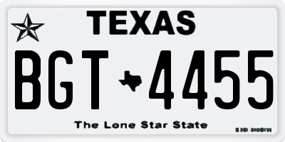 TX license plate BGT4455