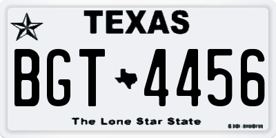 TX license plate BGT4456