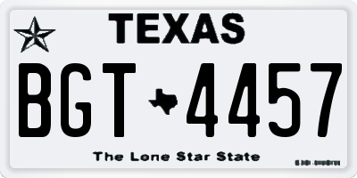 TX license plate BGT4457