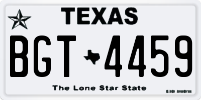 TX license plate BGT4459