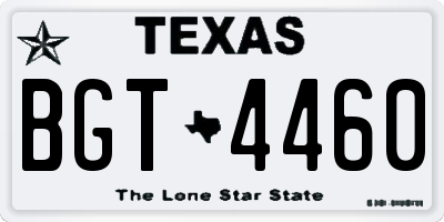 TX license plate BGT4460