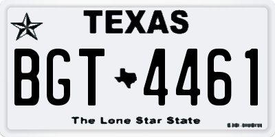 TX license plate BGT4461