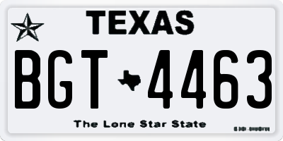 TX license plate BGT4463