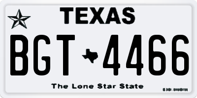 TX license plate BGT4466
