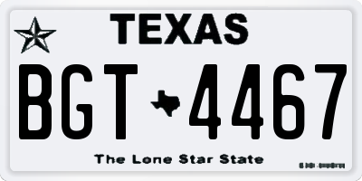 TX license plate BGT4467