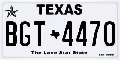 TX license plate BGT4470