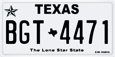 TX license plate BGT4471