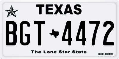 TX license plate BGT4472