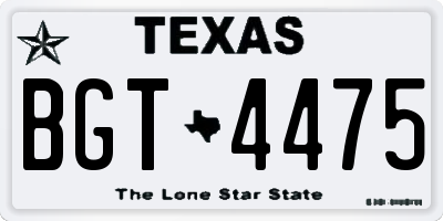 TX license plate BGT4475