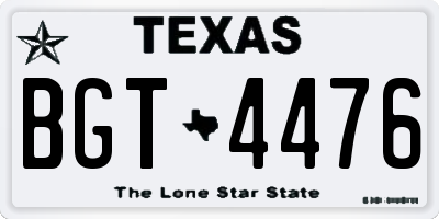 TX license plate BGT4476