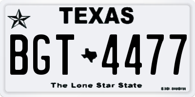 TX license plate BGT4477